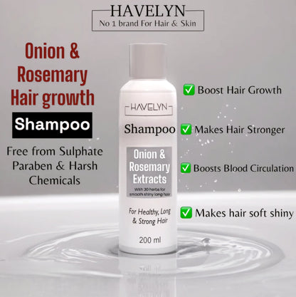 Havelyn 4 in 1 Deal - Includes Hair Food Oil, Onion & Rosemary Extracts Hair Shampoo, Hair Serum and Hair Mask.