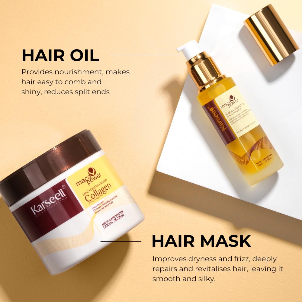 Karseell Collagen Hair Treatment Hair Mask+Argan Oil Set